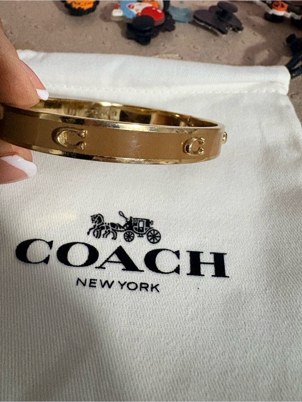 Coach Gold-Tone Signature Cuff Bracelet
